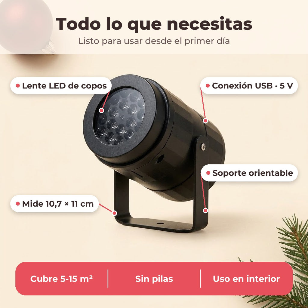 Proyector de copos de nieve LED