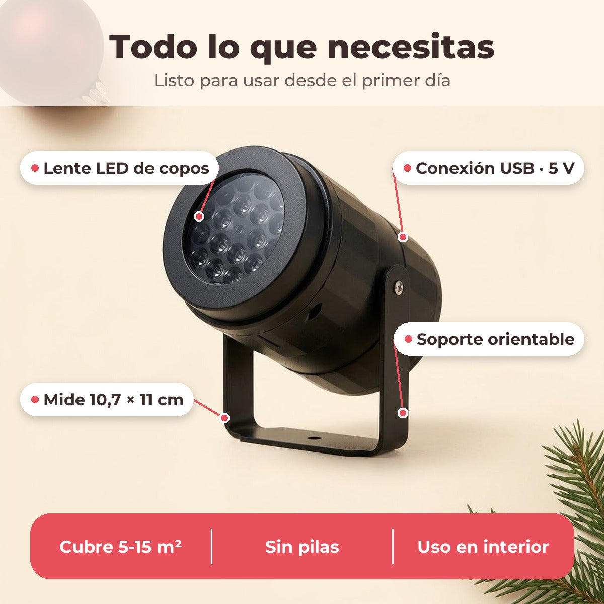 Proyector de copos de nieve LED